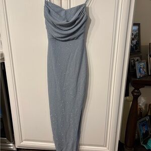Windsor Strapless Shimmering Gray Dress